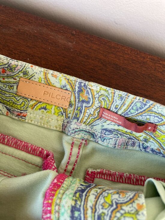 NWT Anthropologie Pilcro Patchwork Denim Mini Skirt Boho Paisley Western SZ 2 - Picture 3 of 9